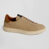Baskets basses en cuir grainé beige
