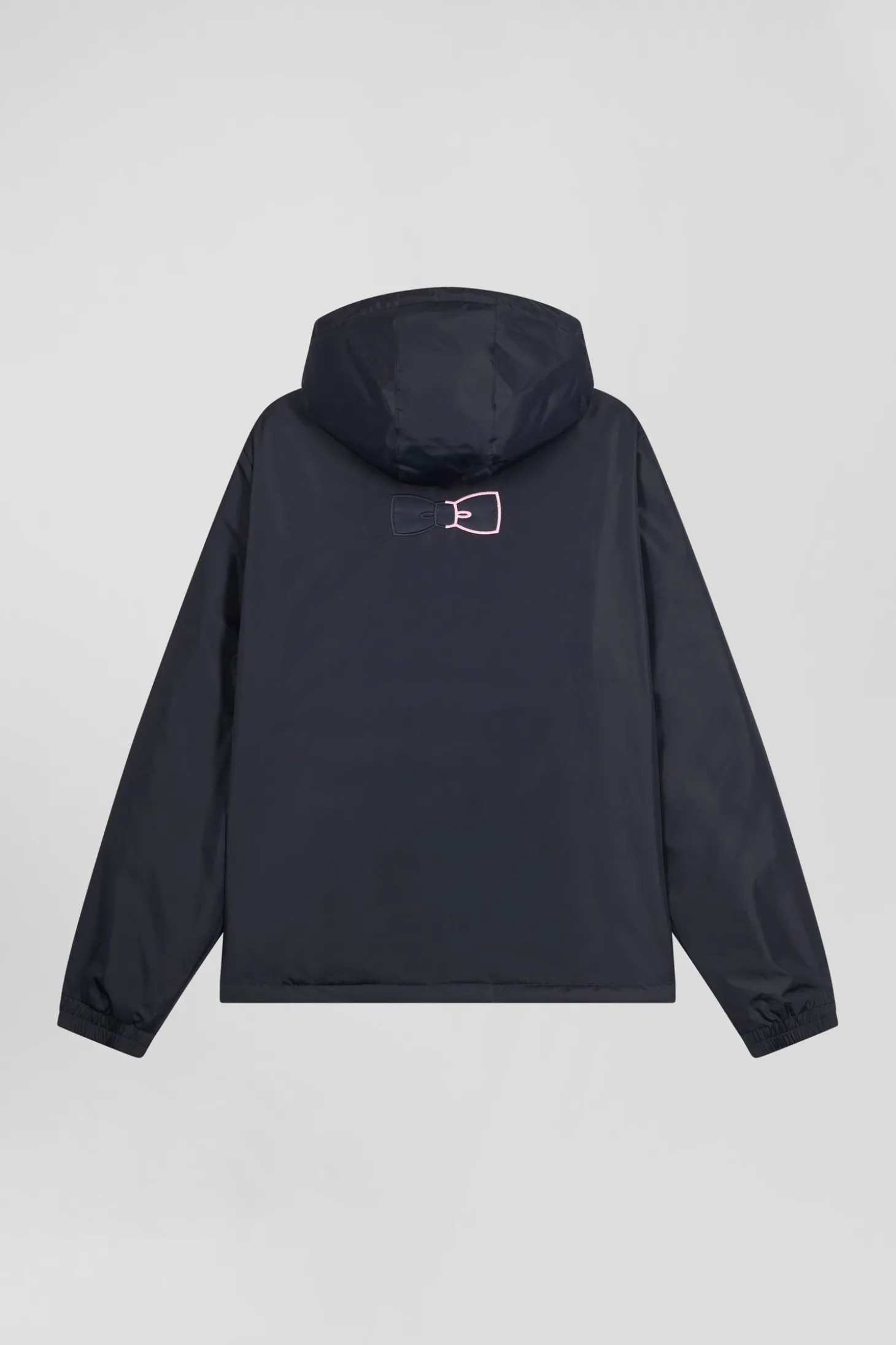 Blouson coupe-vent à capuche bleu marine