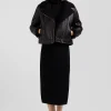 Blouson perfecto en cuir marron coupe Regular