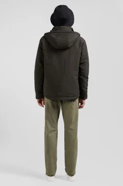 Blouson zippé à capuche kaki
