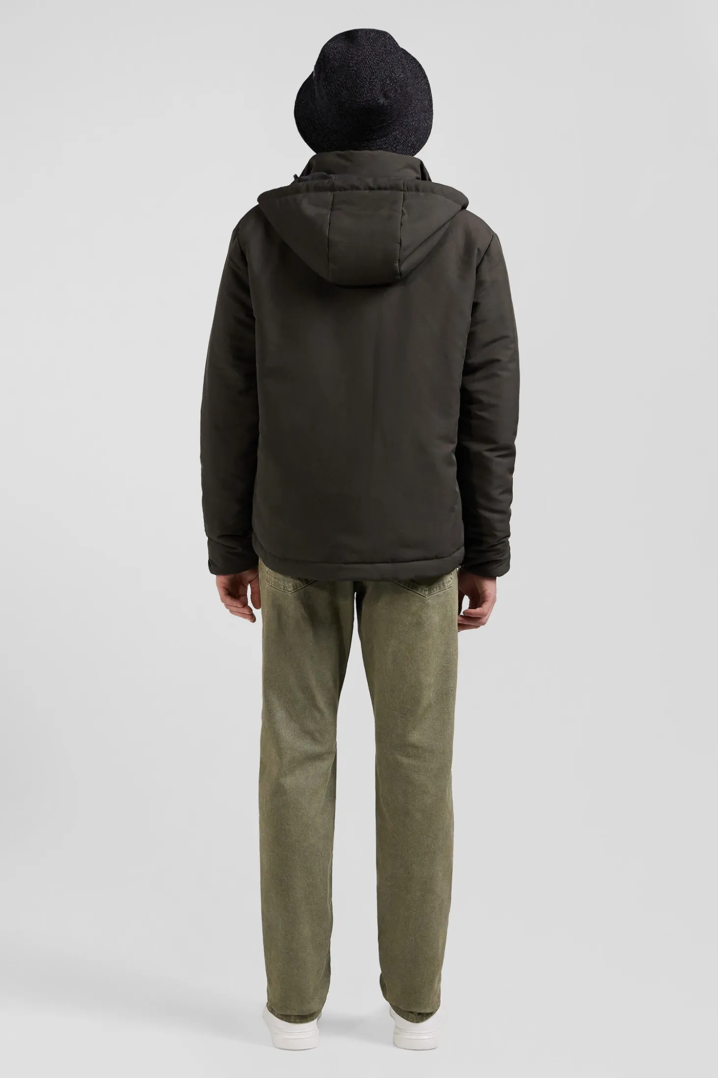 Blouson zippé à capuche kaki