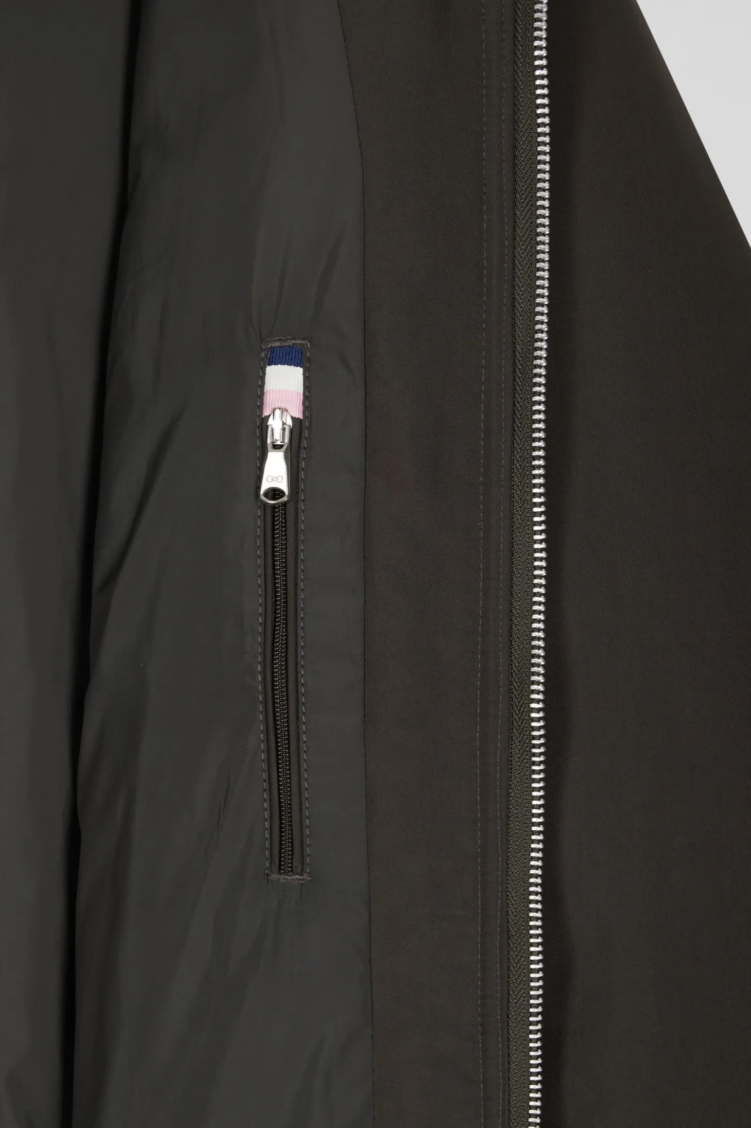 Blouson zippé à capuche kaki