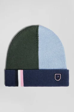 Bonnet colorblock en coton bleu marine