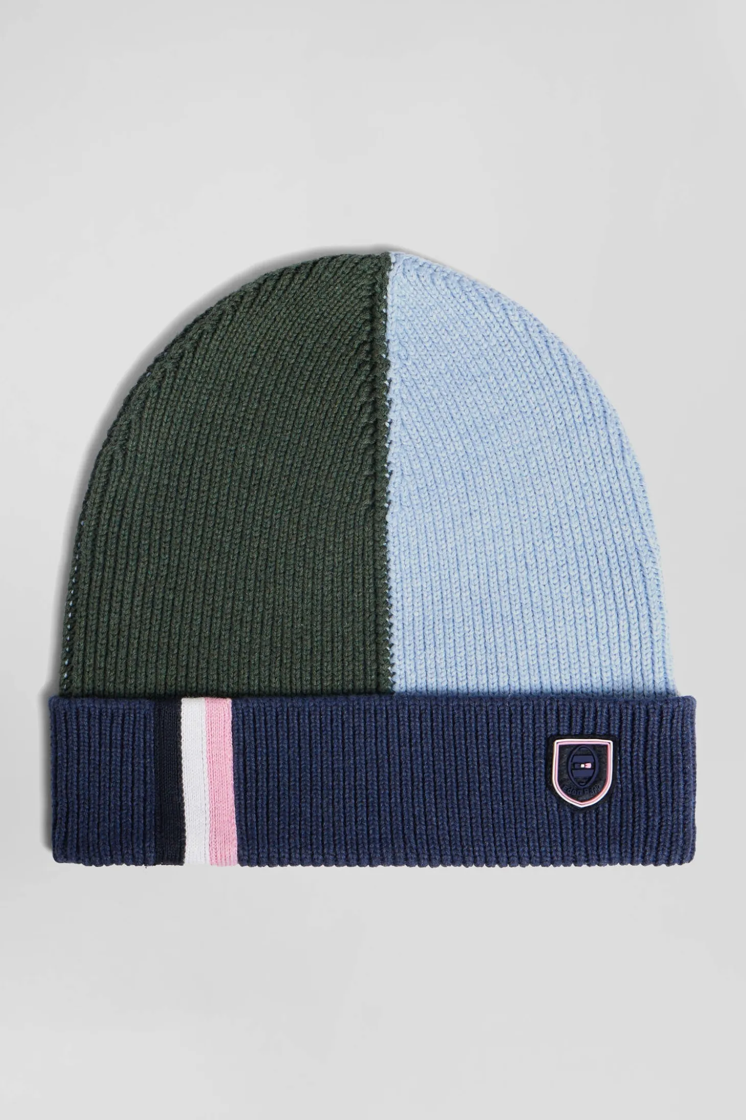 Bonnet colorblock en coton bleu marine