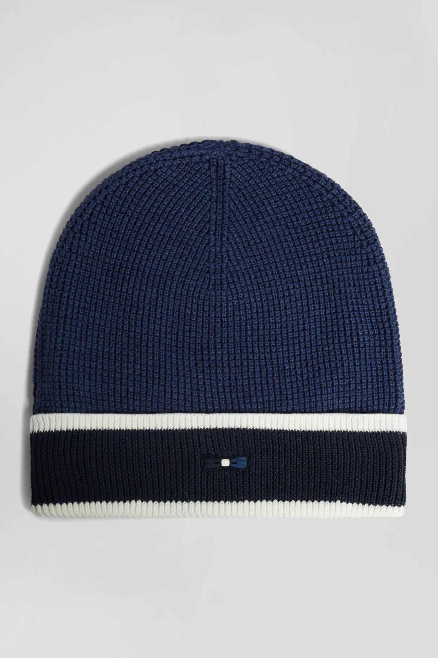 Bonnet en coton bleu foncé jacquard EP10