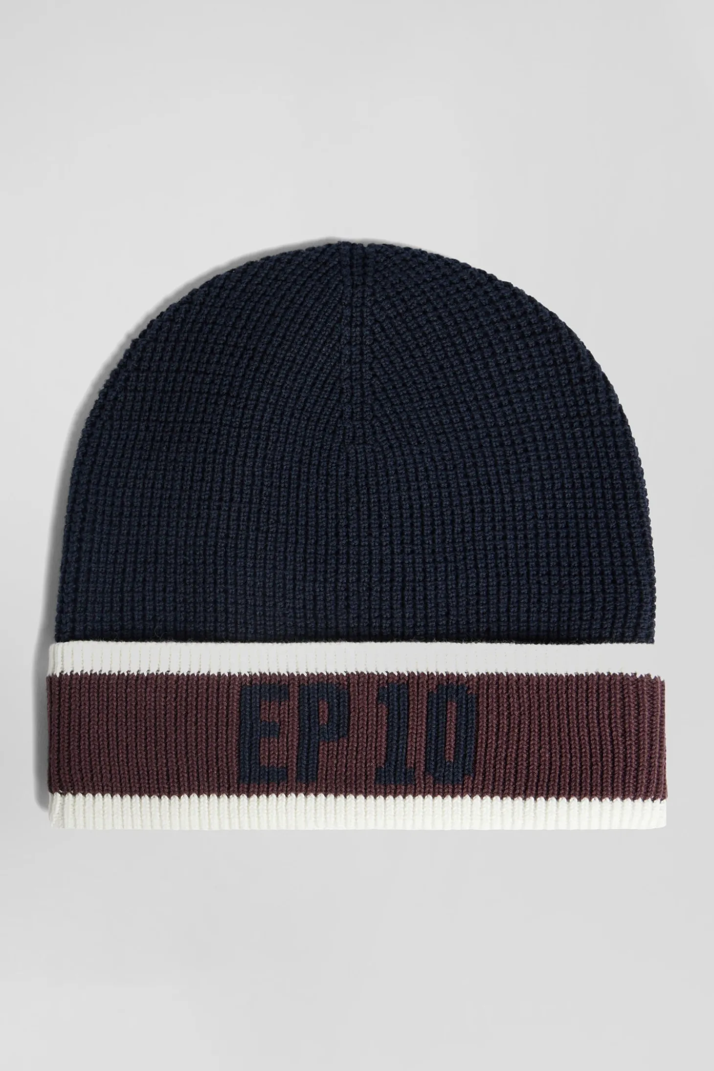 Bonnet en coton bleu marine jacquard EP10