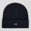 Bonnet en coton et cachemire bleu marine