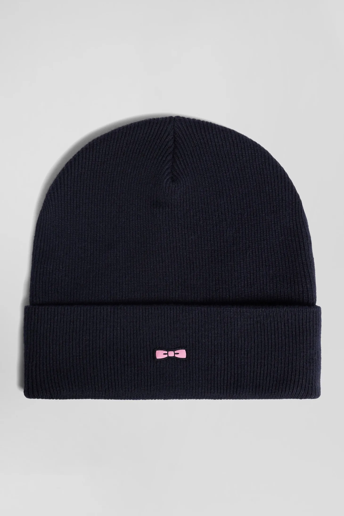 Bonnet en coton et cachemire bleu marine