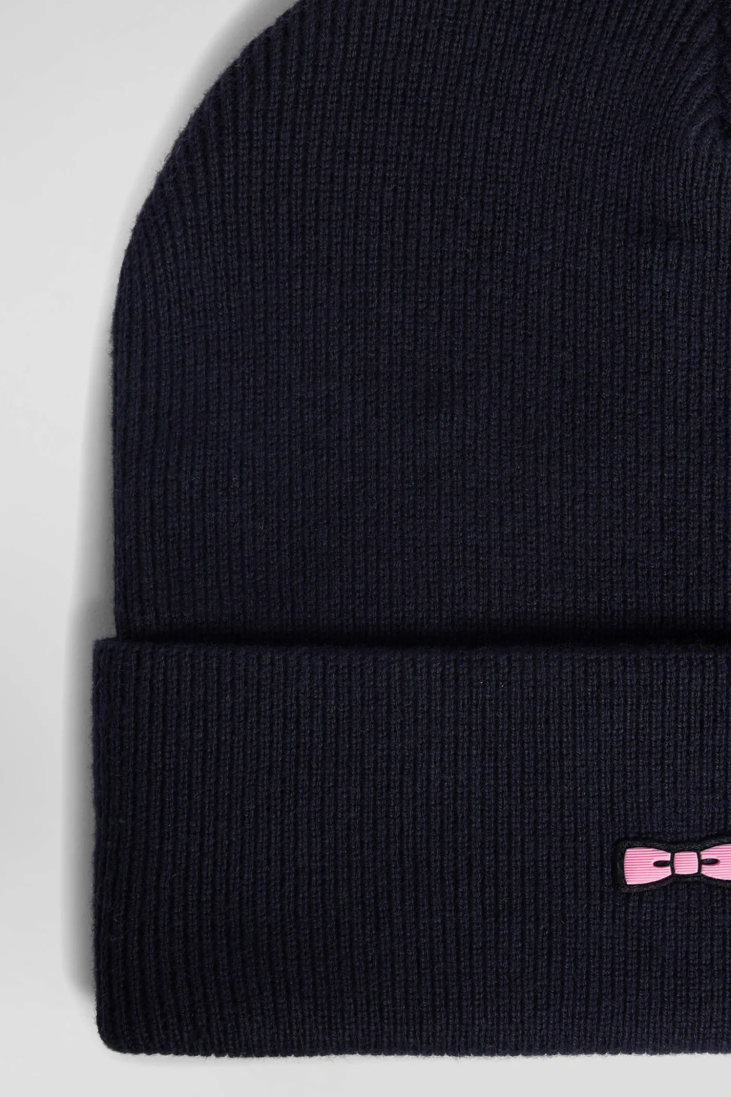 Bonnet en coton et cachemire bleu marine