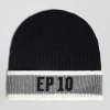 Bonnet en coton noir jacquard EP10