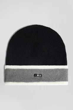 Bonnet en coton noir jacquard EP10