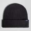 Bonnet en maille bleu marine broderie nœud papillon