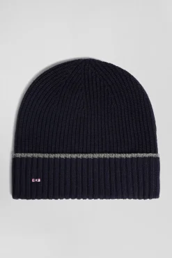 Bonnet en maille côtelée gris