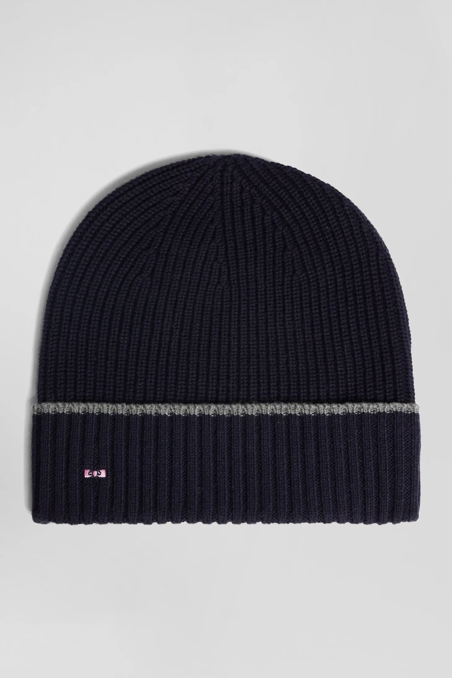 Bonnet en maille côtelée gris