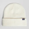 Bonnet en maille ivoire broderie nœud papillon