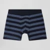 Boxer cerclé en coton stretch bleu foncé
