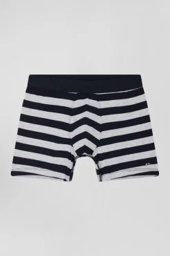 Boxer cerclé en coton stretch gris