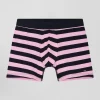 Boxer cerclé en coton stretch rose