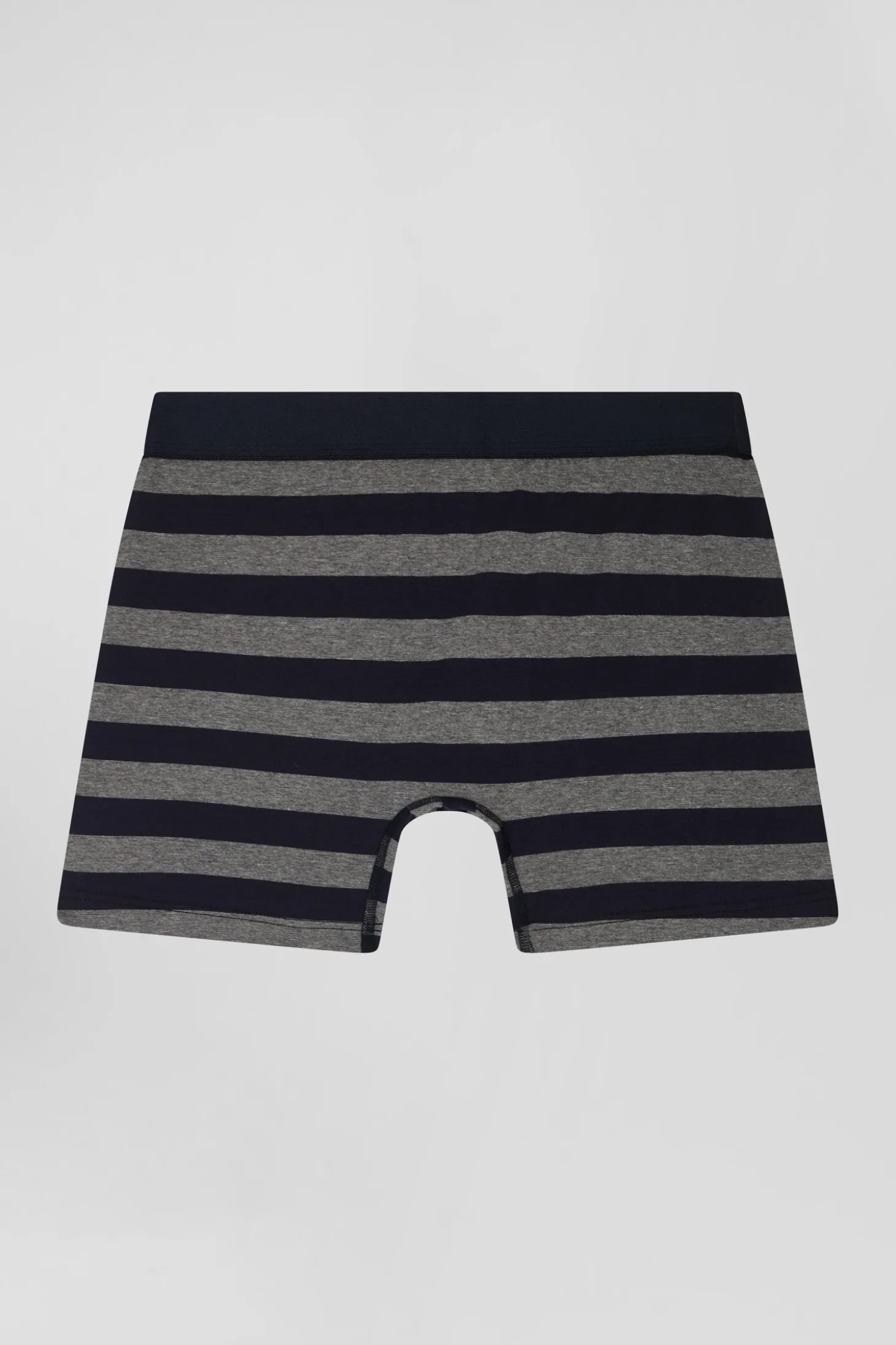 Boxer cerclé en coton stretch gris anthracite
