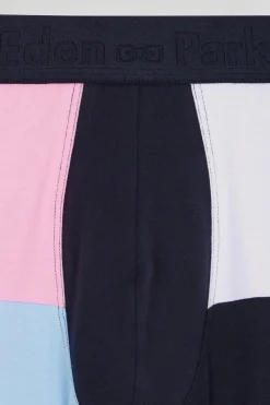 Boxer colorblock en coton stretch rose