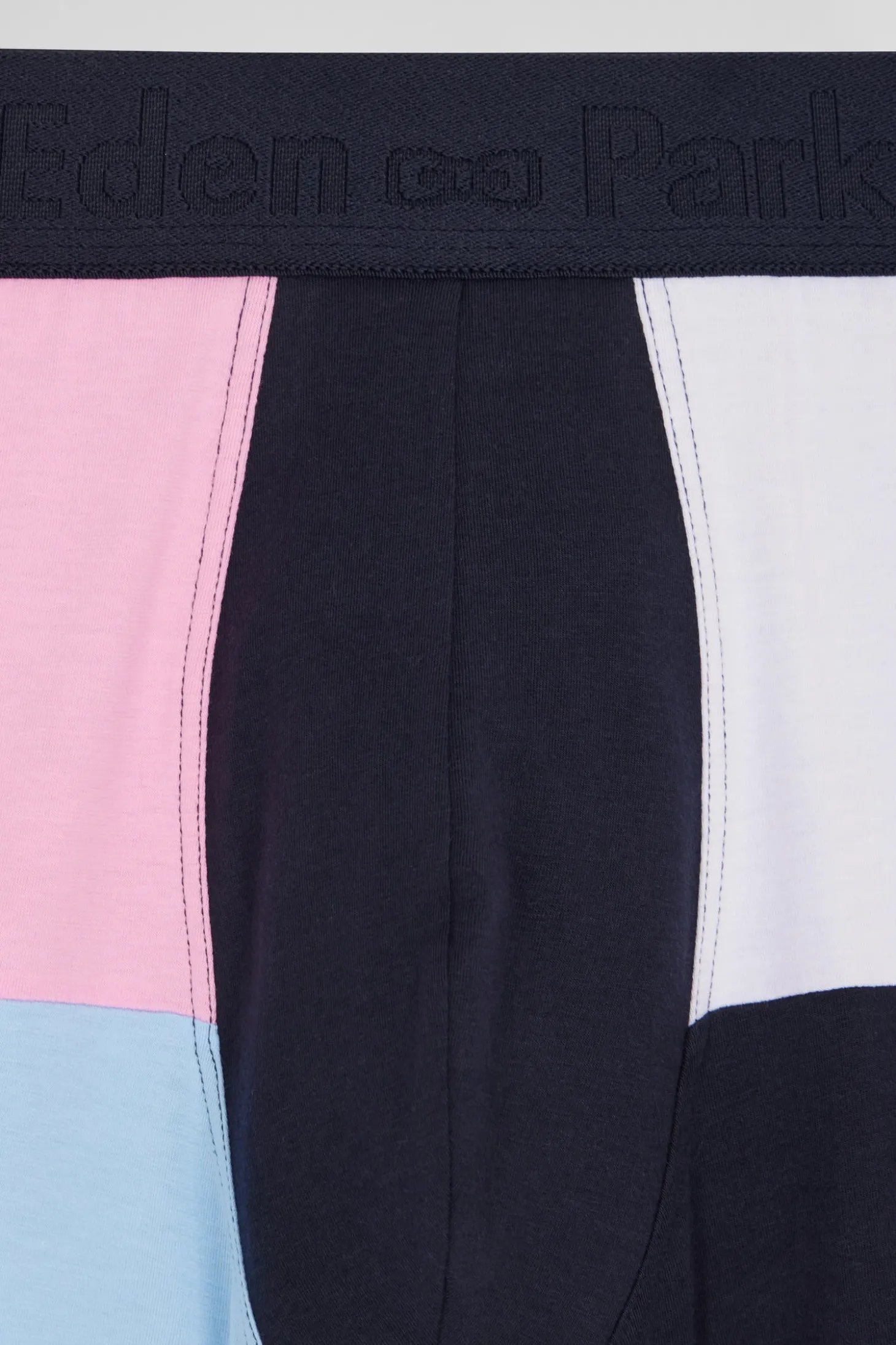 Boxer colorblock en coton stretch rose