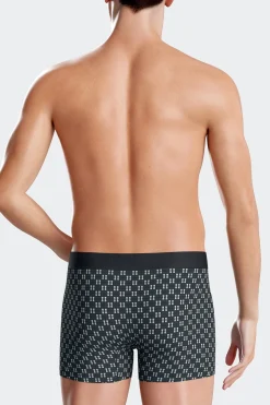 Boxer en coton stretch à micro-motifs vert