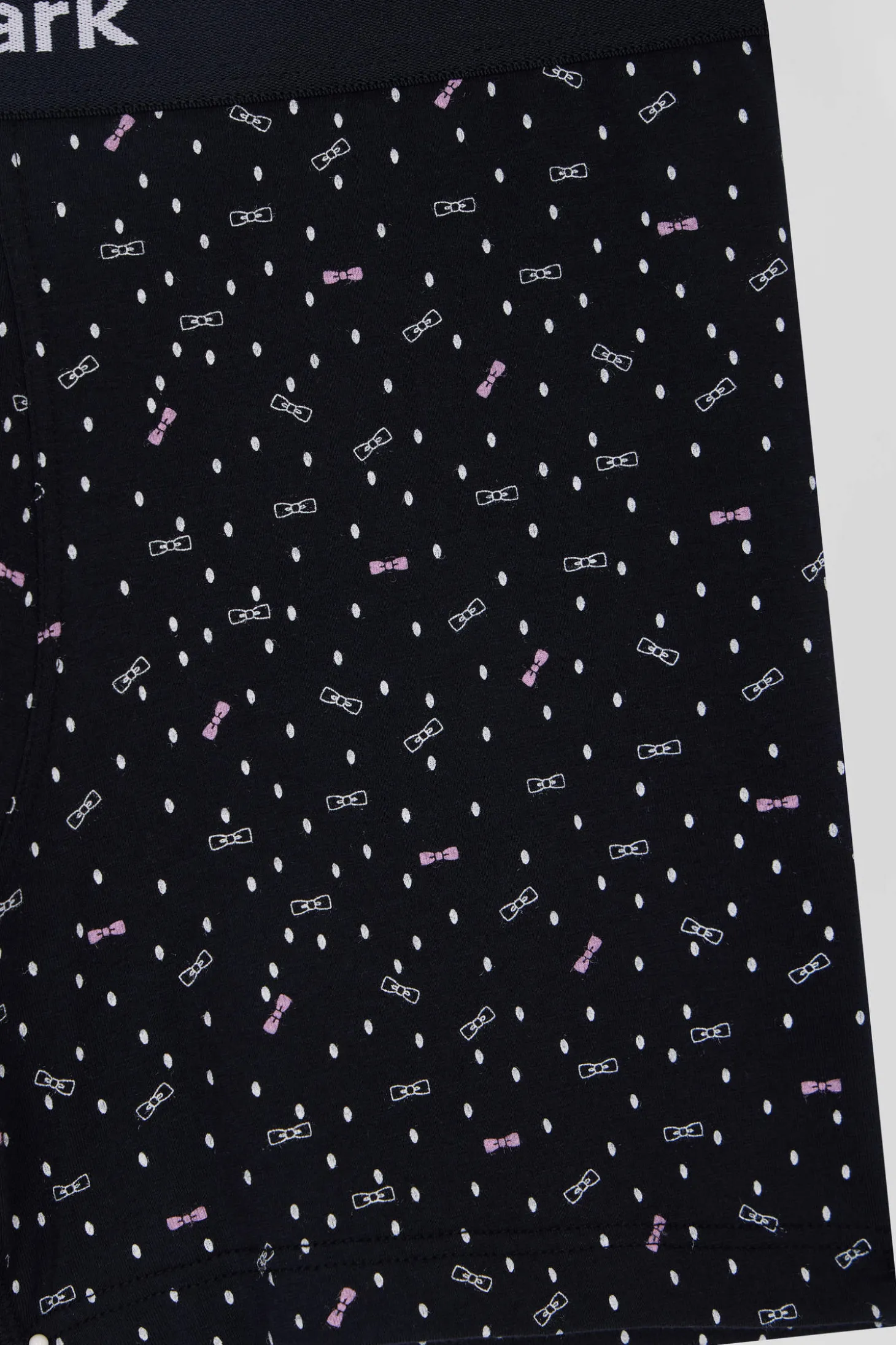 Boxer en coton stretch bleu marine micro-motifs nœuds papillon