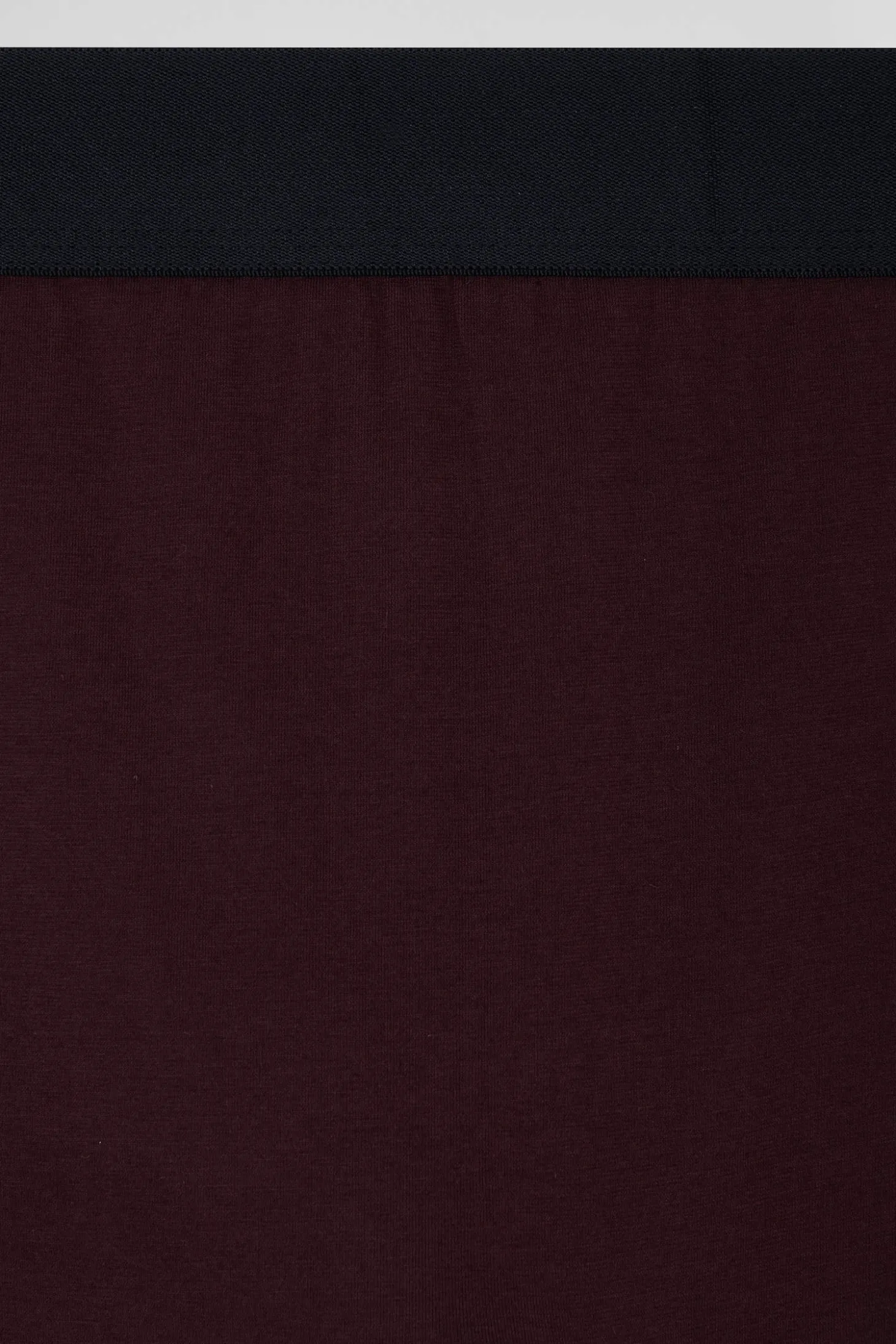 Boxer en coton stretch bordeaux à passepoil rose