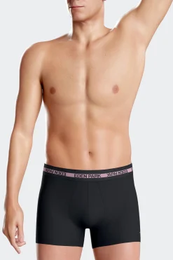 Boxer en coton stretch élastique taille siglé bleu marine