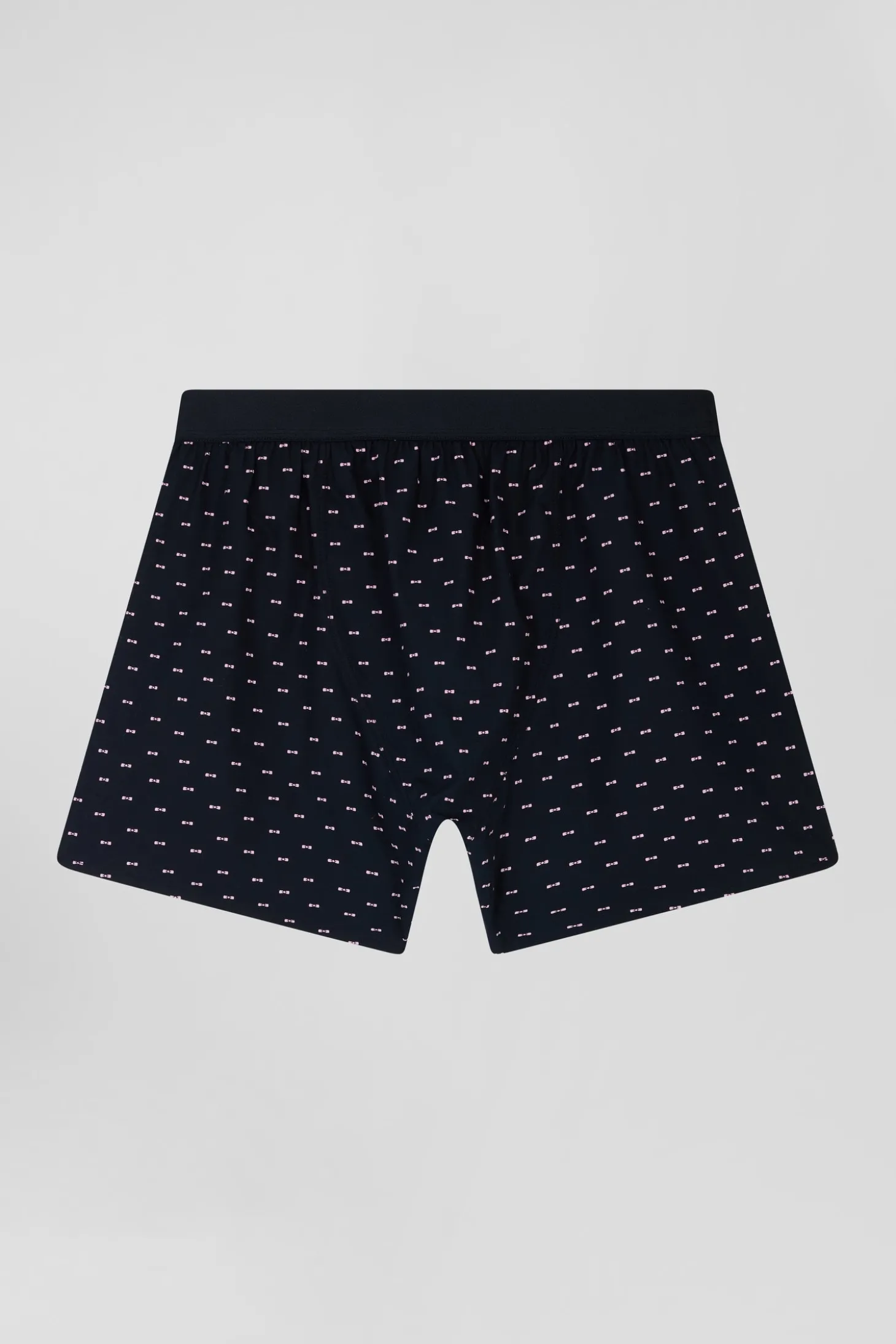Boxer en jersey de coton stretch bleu marine à micromotifs