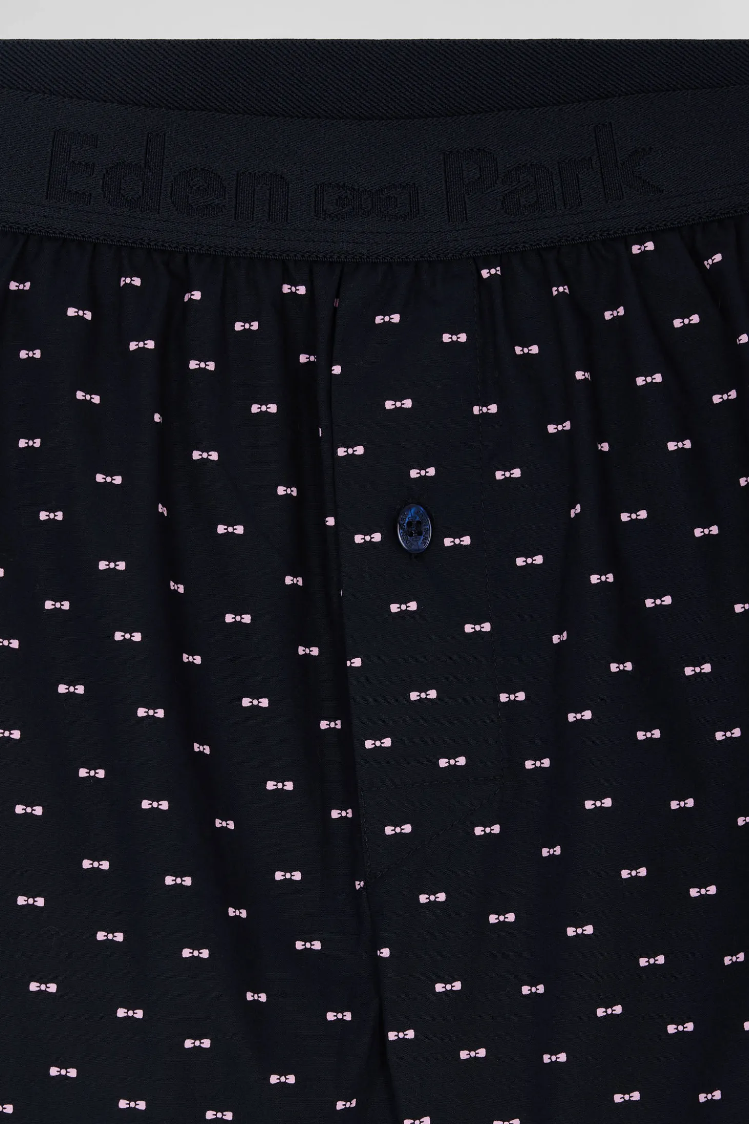 Boxer en jersey de coton stretch bleu marine à micromotifs
