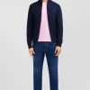 Cardigan bleu marine zippé en coton