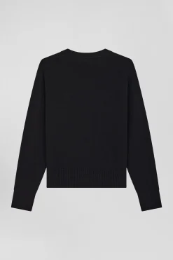 Cardigan en laine et coton gris anthracite coupe Relaxed