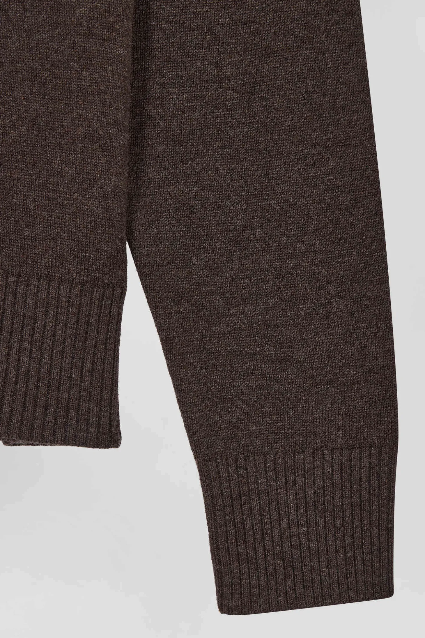 Cardigan en laine et coton marron coupe Relaxed