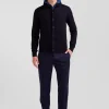 Cardigan en laine mérinos bleu marine coupe Regular
