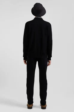 Cardigan en laine mérinos noir coupe Regular