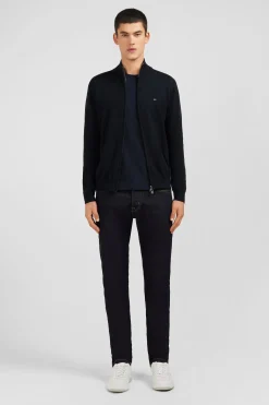 Cardigan noir zippé en coton