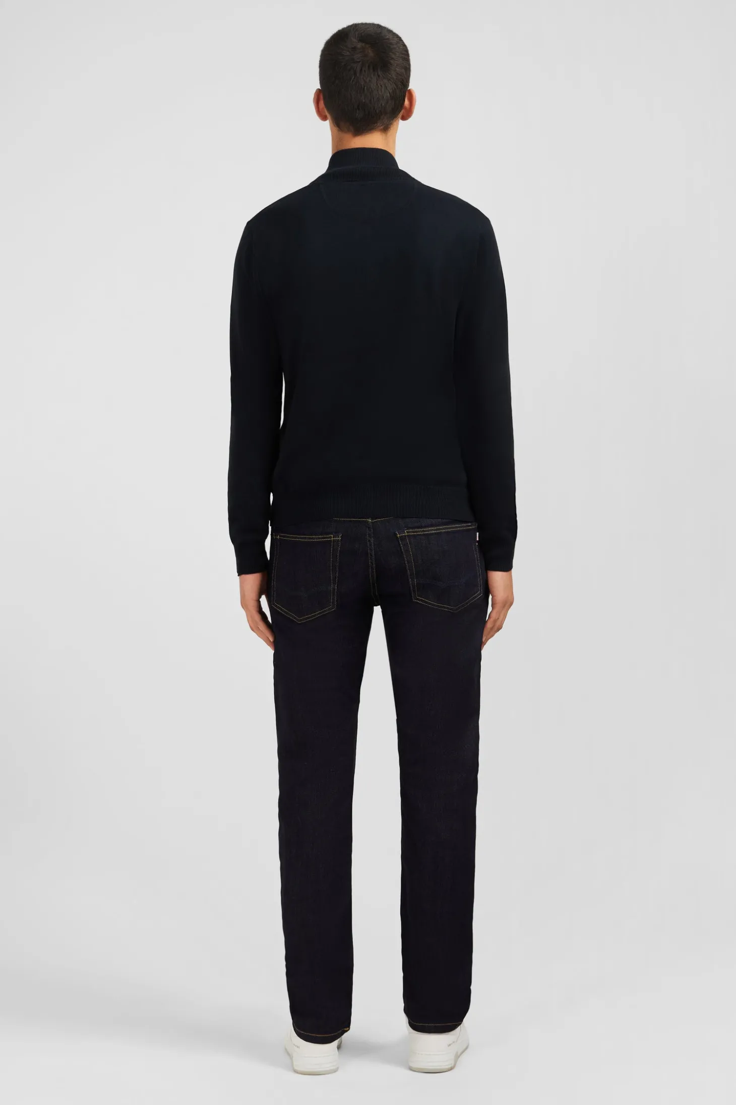 Cardigan noir zippé en coton