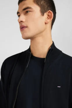 Cardigan noir zippé en coton