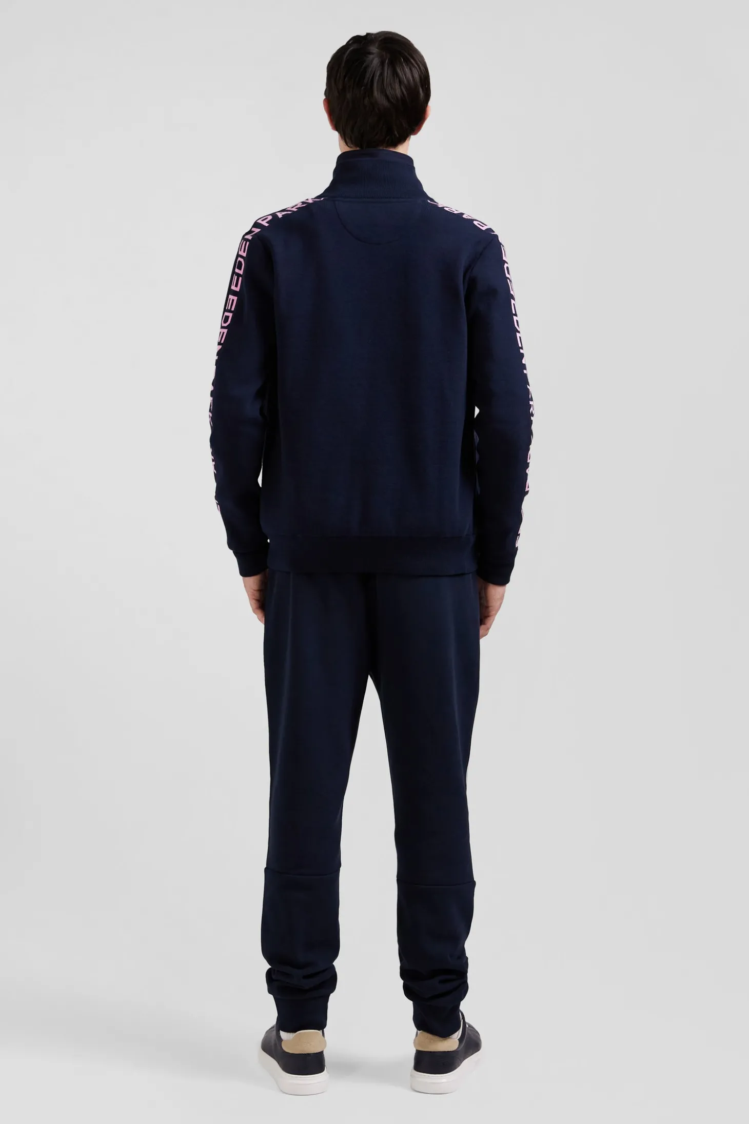 Cardigan zippé en coton milano bleu marine coupe Regular