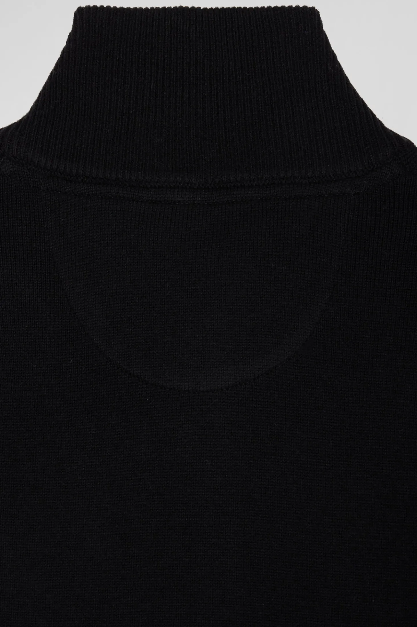 Cardigan zippé en laine et coton uni noir