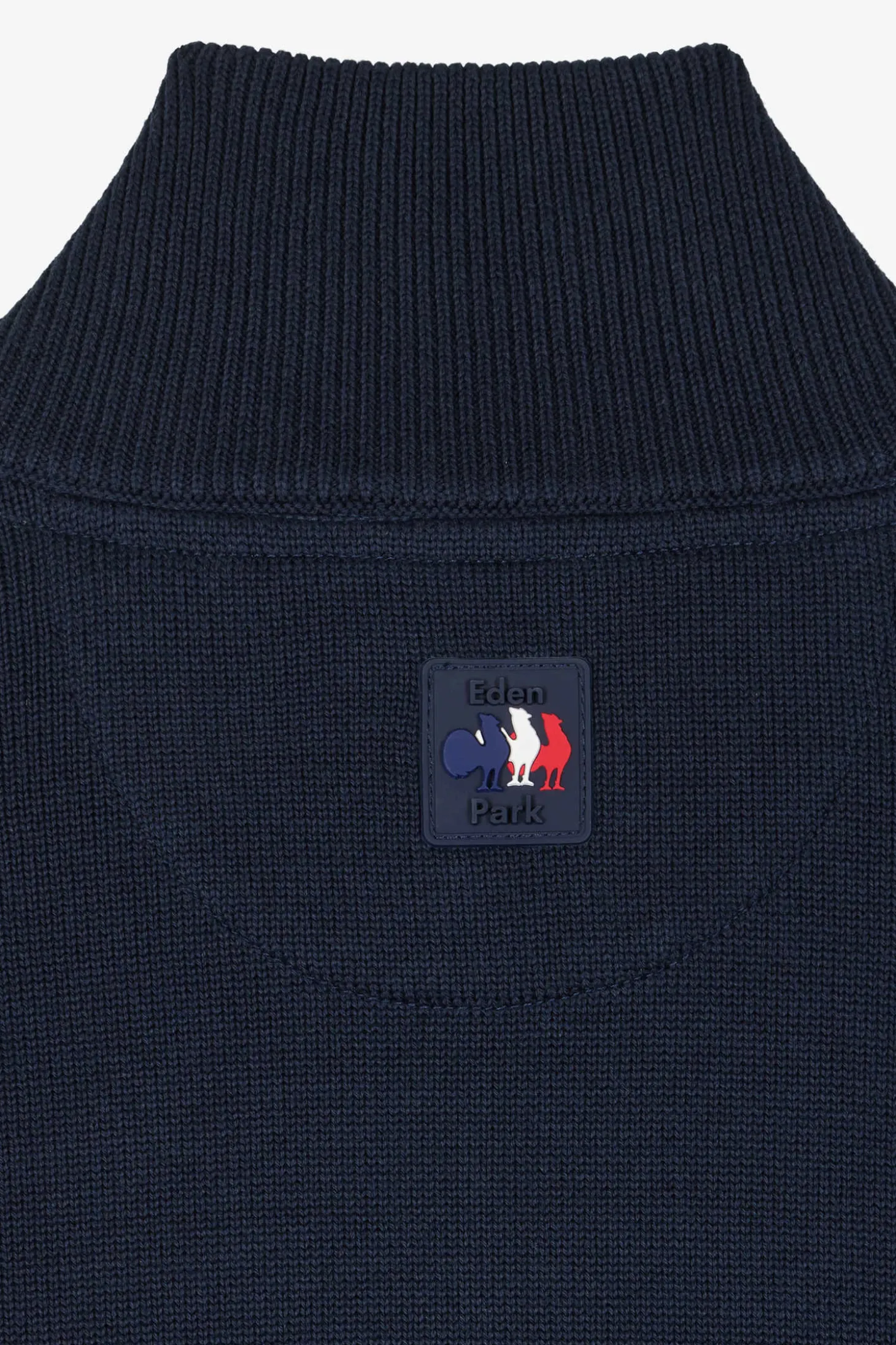 Cardigan zippé XV de France en coton bleu marine coupe Regular détails tricolores