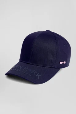 Casquette en coton bleu marine visière siglée