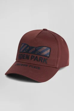 Casquette en coton bordeaux nœud papillon