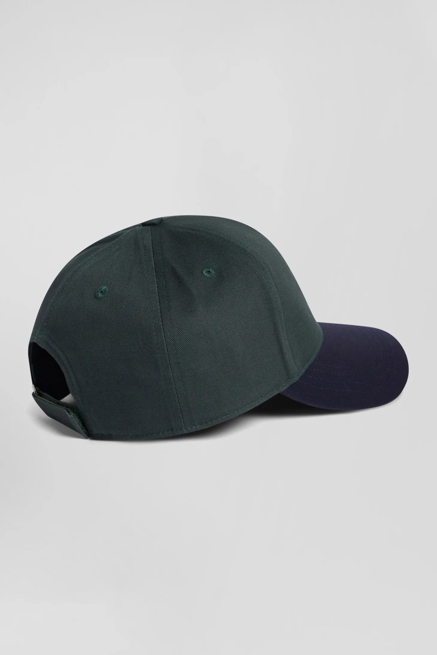 Casquette en coton verte et marine à détails tricolores