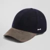 Casquette en feutre de laine marine et gris