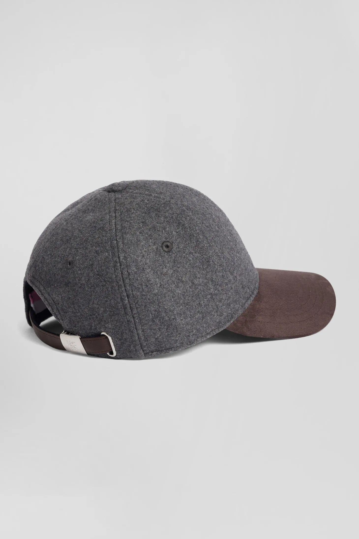Casquette en feutre de laine gris et marron