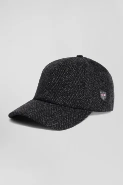 Casquette en laine mélangée gris anthracite