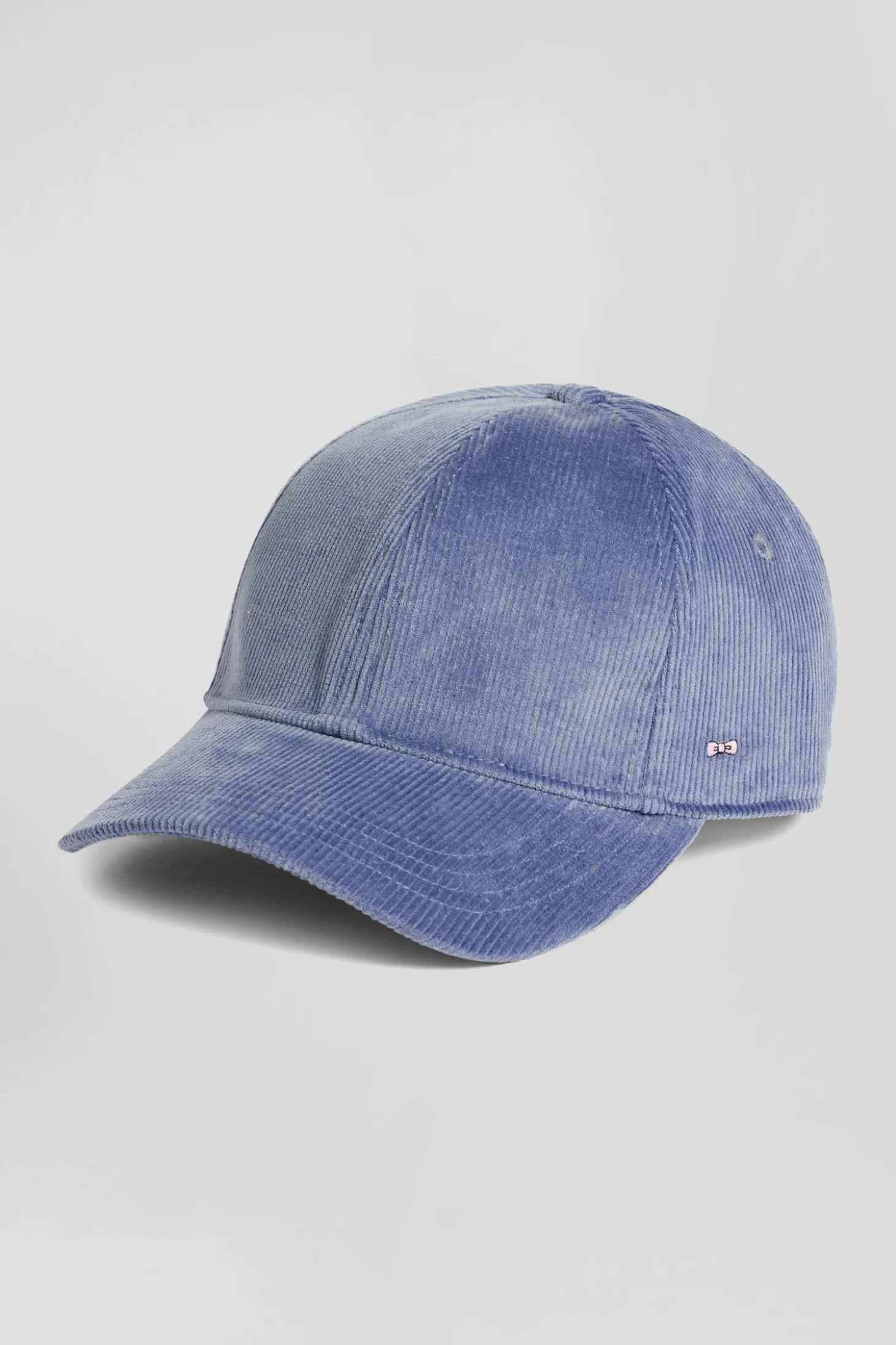 Casquette en velours côtelé bleue