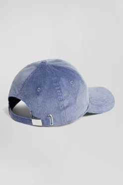 Casquette en velours côtelé bleue